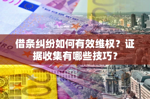 济南借条纠纷如何有效维权？证据收集有哪些技巧？
