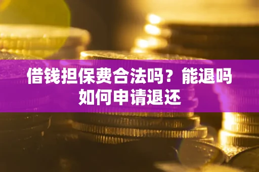 济南借钱担保费合法吗？能退吗如何申请退还